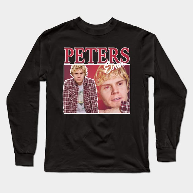 Evan Peters Retro Long Sleeve T-Shirt by pink + pip